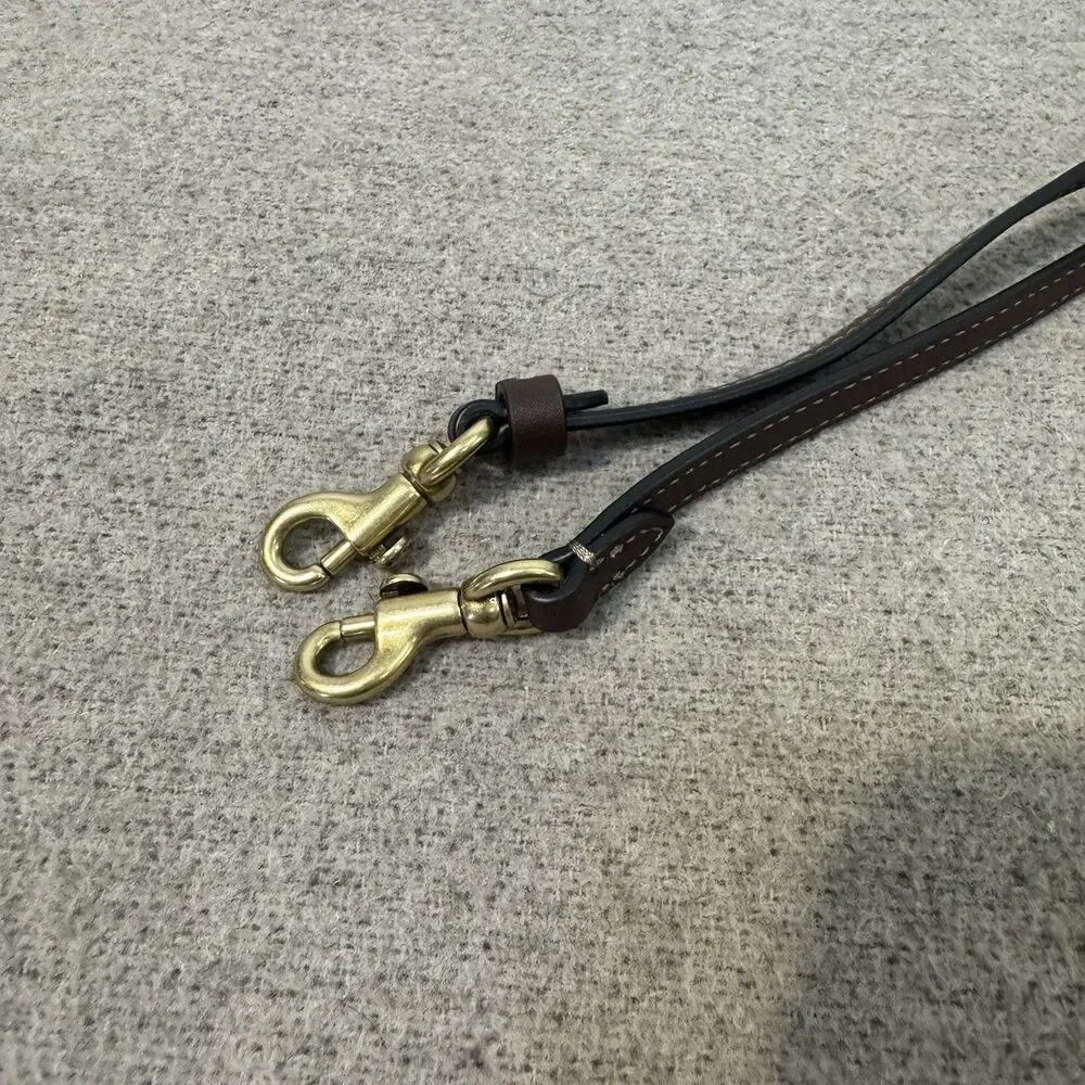 Coach Purse Replacement Strap Crossbody Dark Brown Leather Gold Adjustable 46